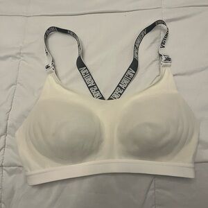 VS White Bralette with Logo Straps